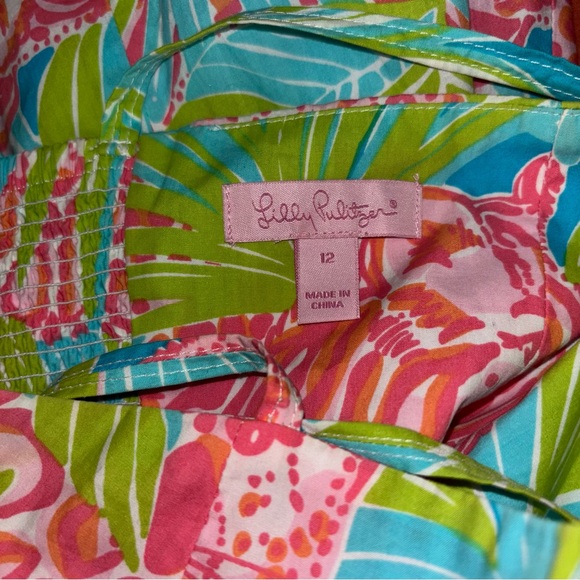NWOT Lily Pulitzer Tie Shoulder Sundress Multicolored Print Girls Size 12 - Picture 6 of 8